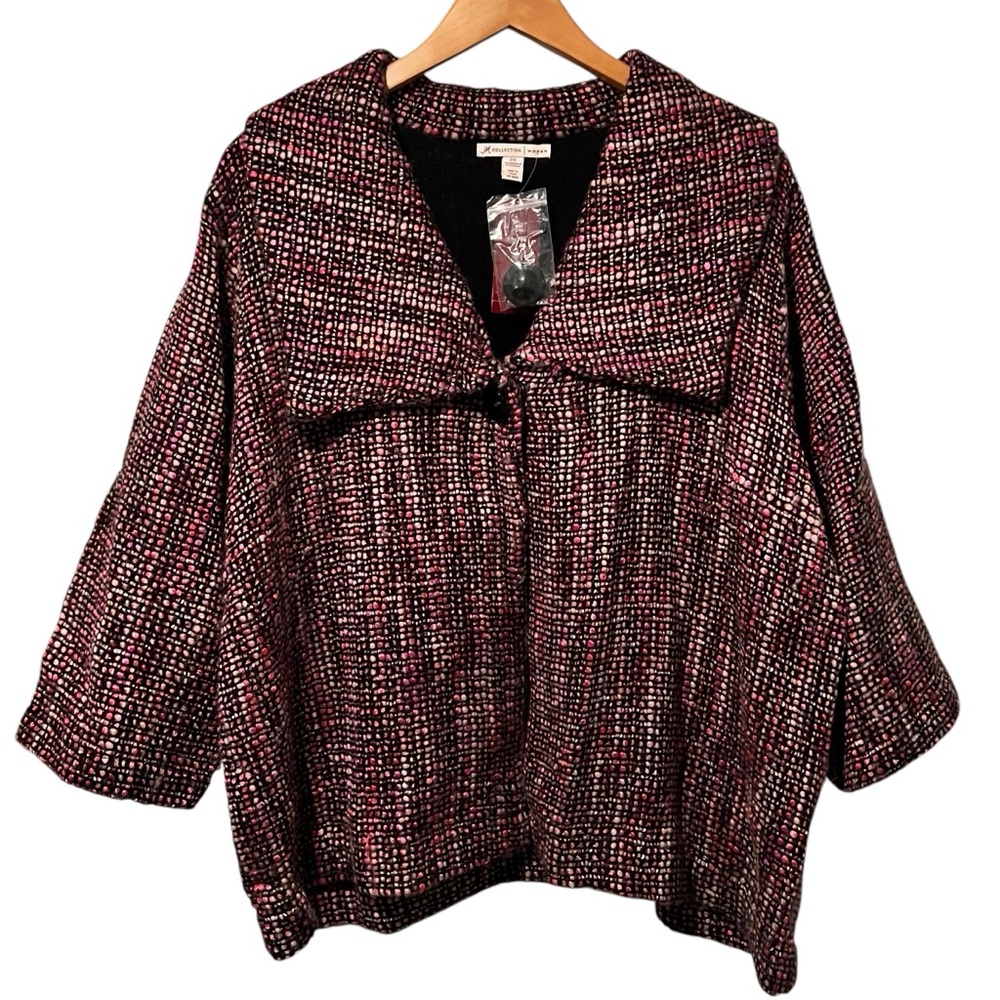 Textured Knit Pink Peacoat Size 2x